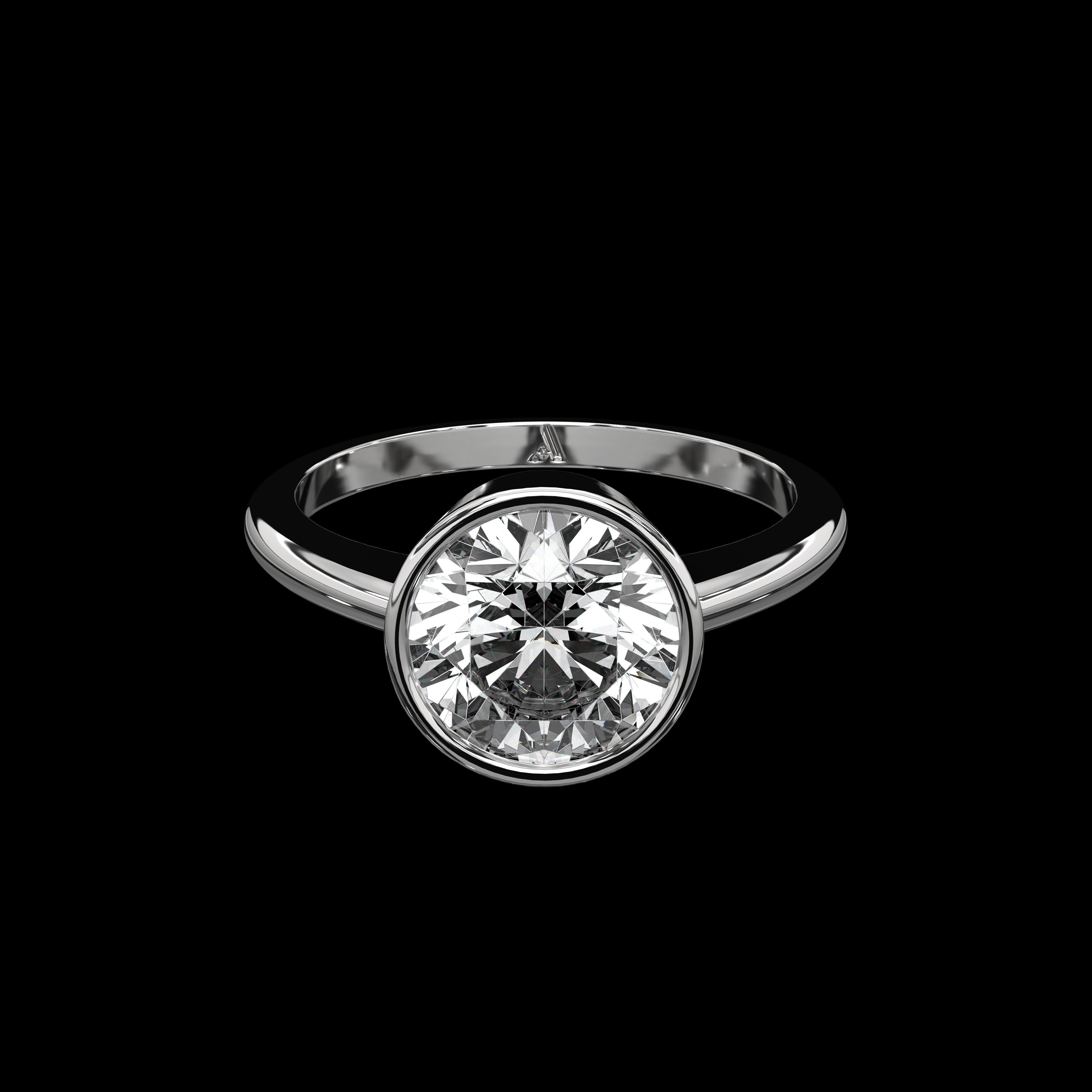 Round Bezel Solitiare Ring