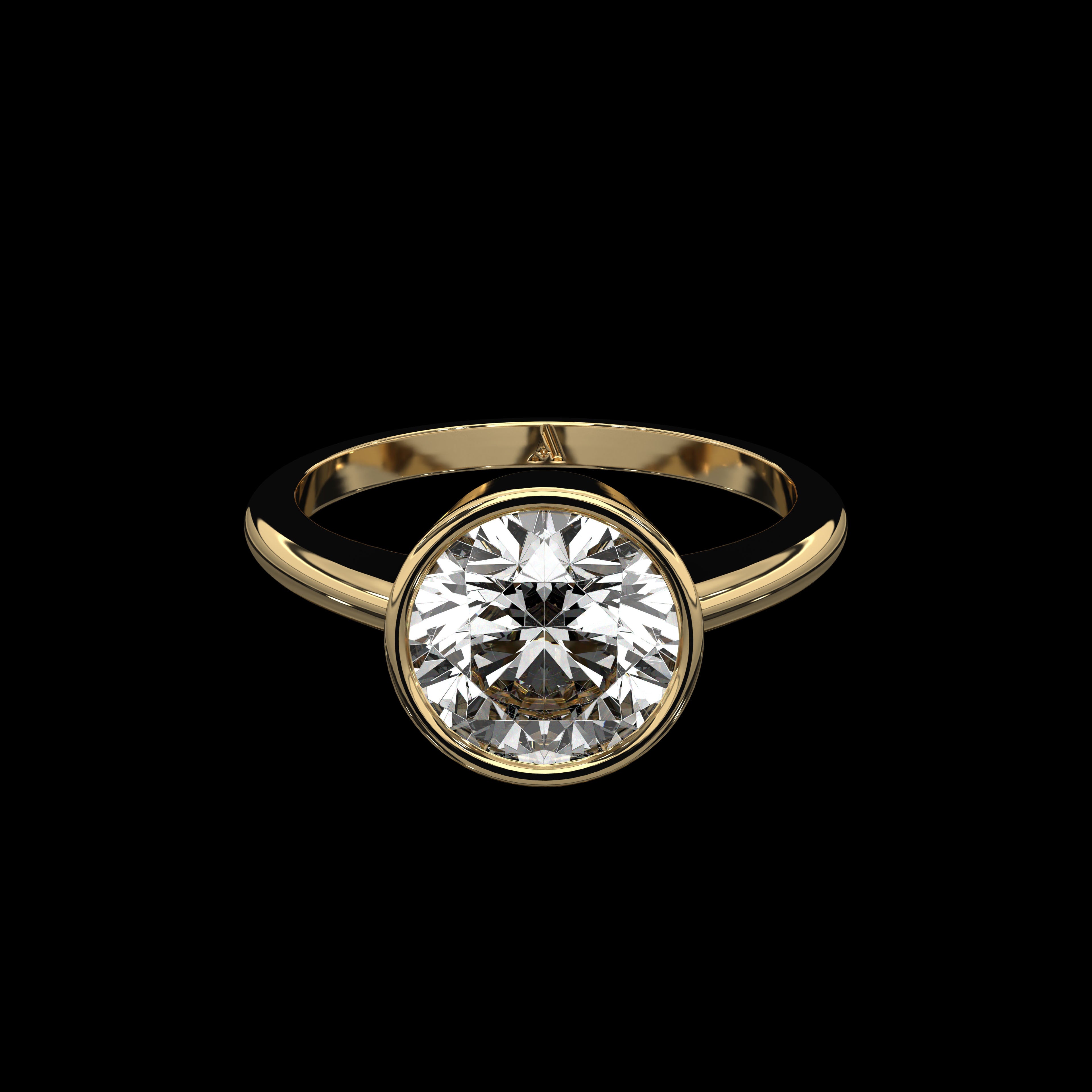 Round Bezel Solitiare Ring