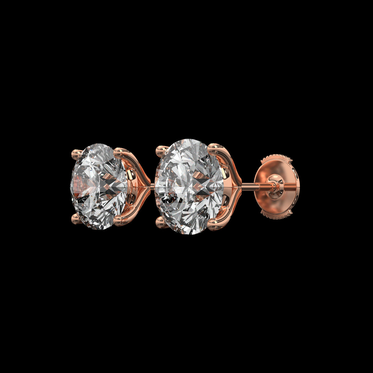 Puces d'oreilles rondes taille brillant — vue 10