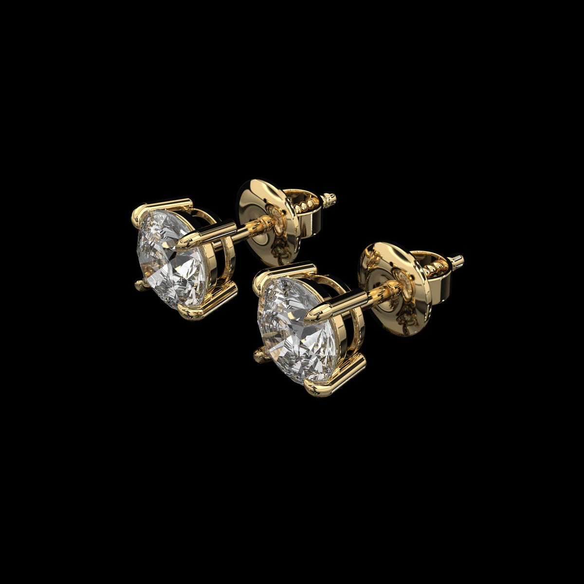 Puces d'oreilles rondes taille brillant — vue 10