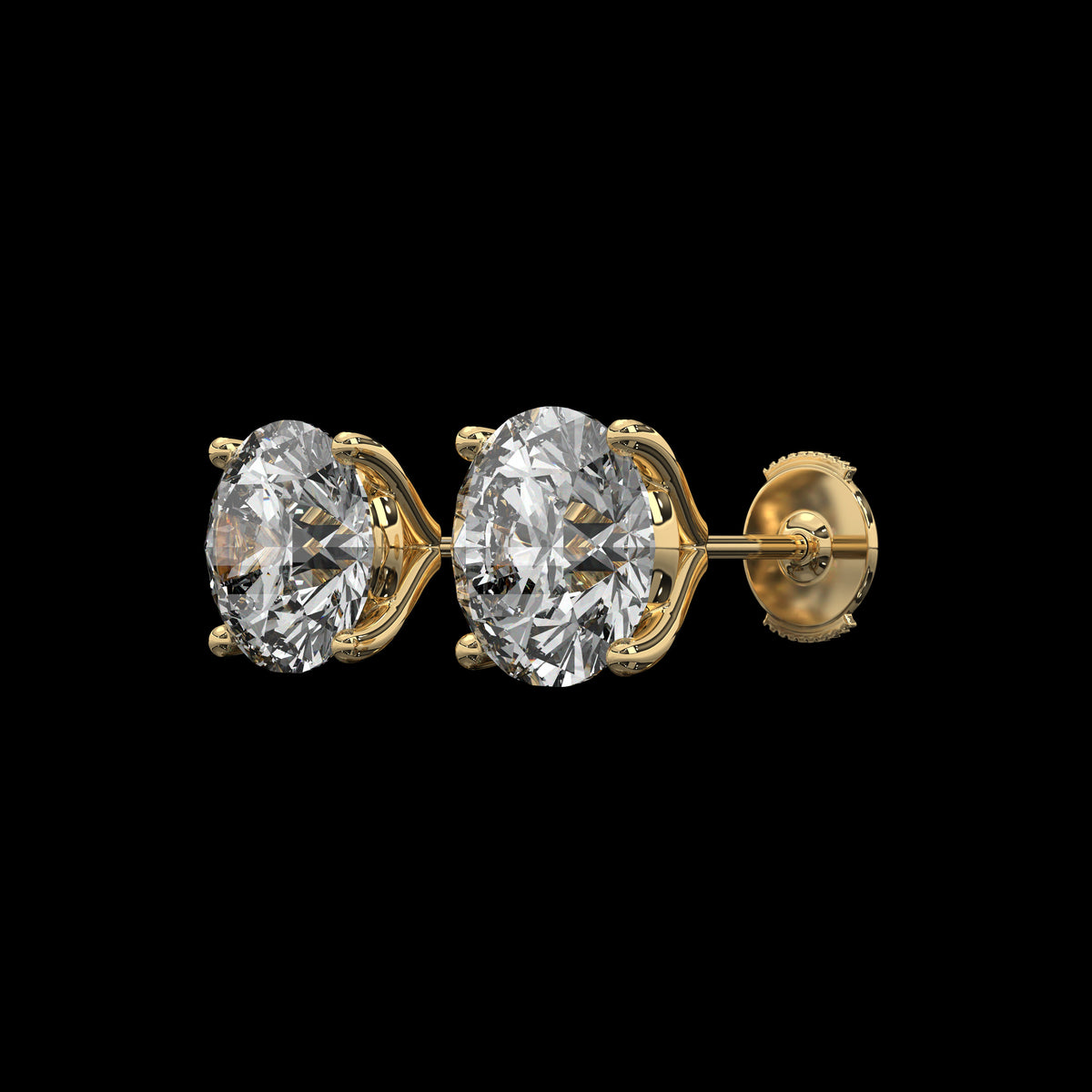 Puces d'oreilles rondes taille brillant — vue 10