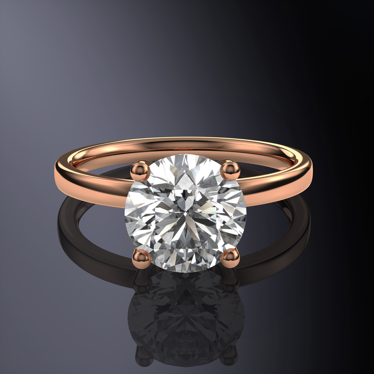 Bague Solitaire Ronde Blanche avec Halo Caché — vue 10