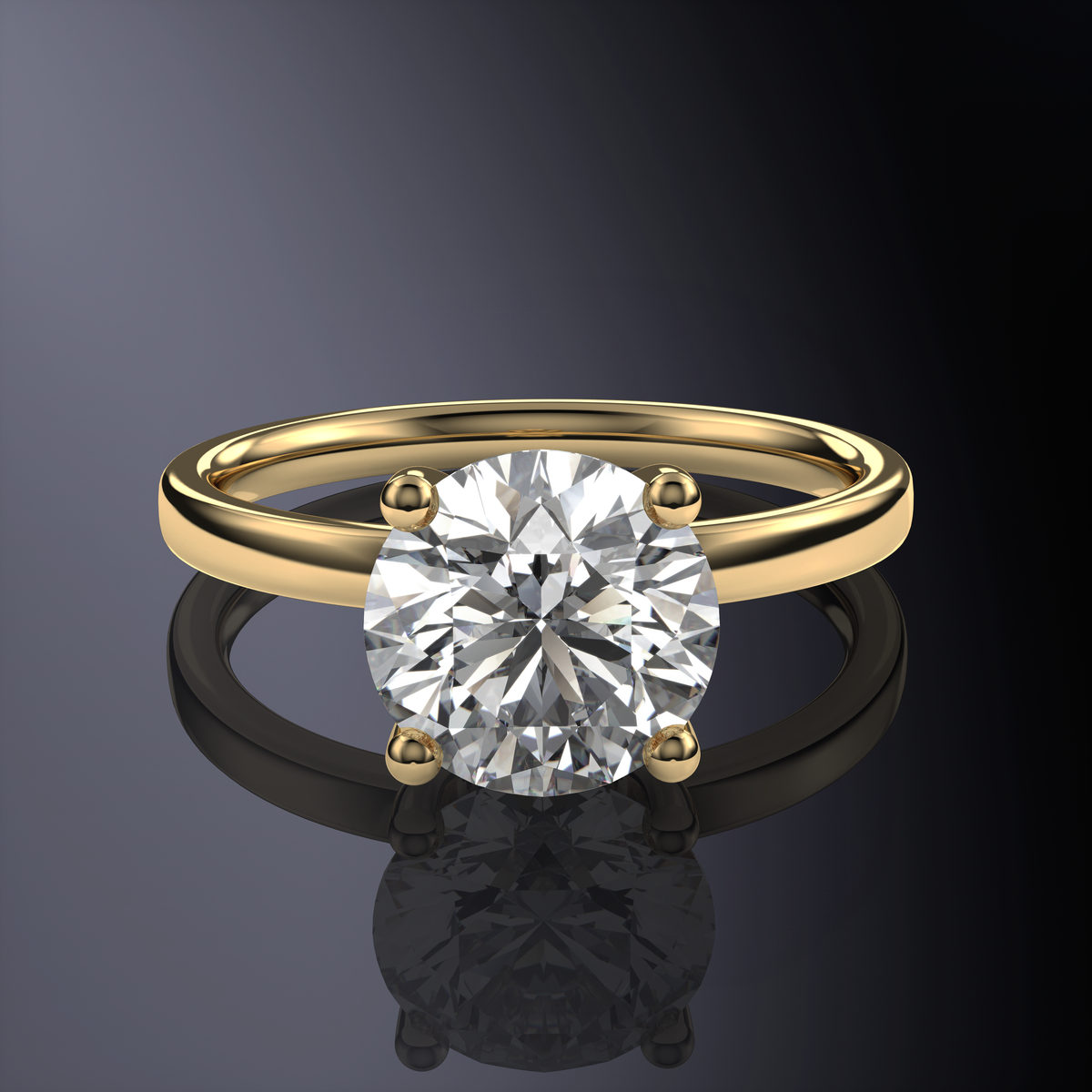 Bague Solitaire Ronde Blanche avec Halo Caché — vue 10