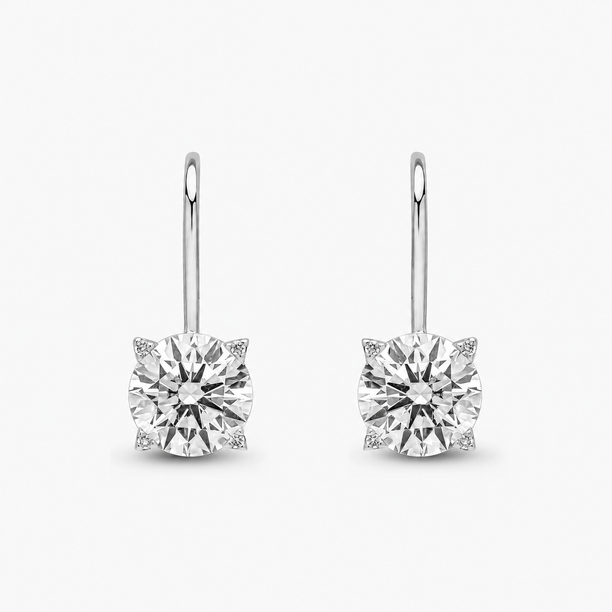 Soho Solitaire White Diamond Earrings 18k white gold 3