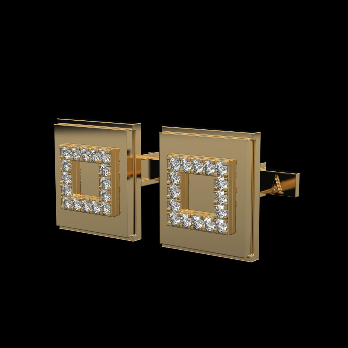 Boutons de manchette carrés et pavés