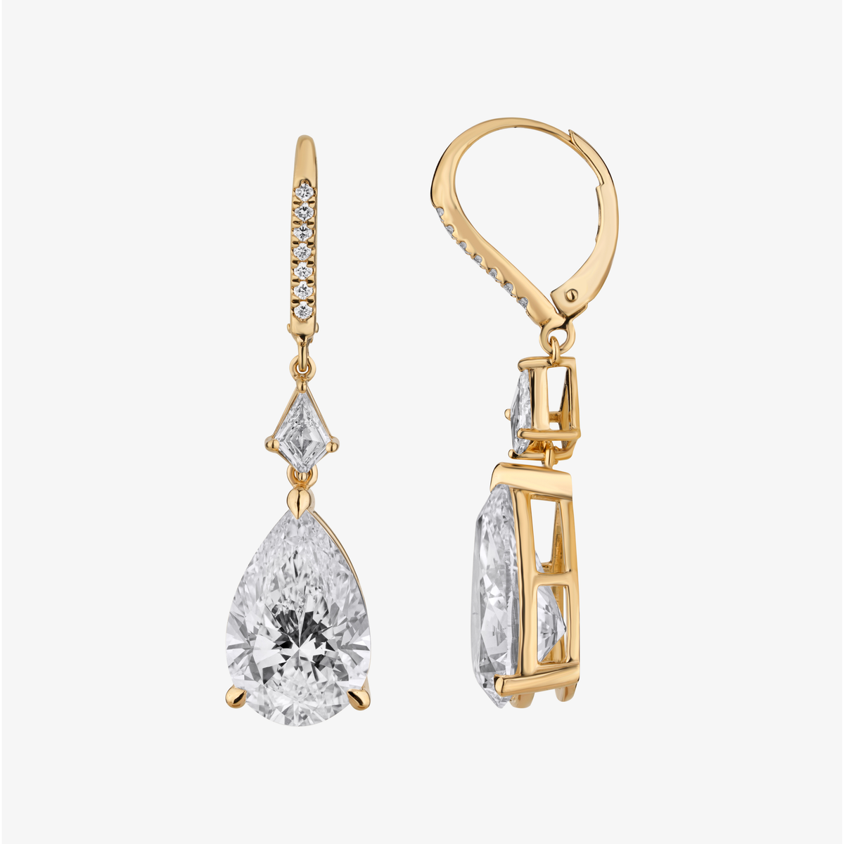 Pear Cut Diamond Drop Earrings