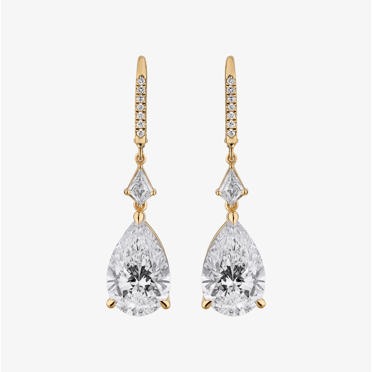 Pear Cut Diamond Drop Earrings