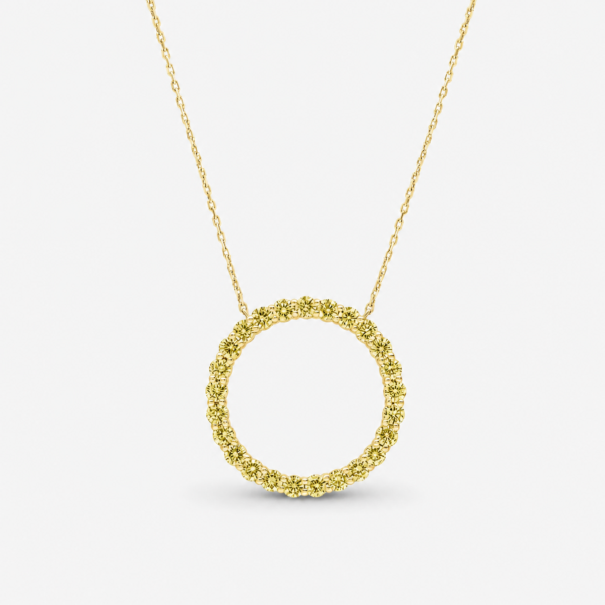 Yellow Diamond Circle pendant  18k Yellow Gold Astrea London