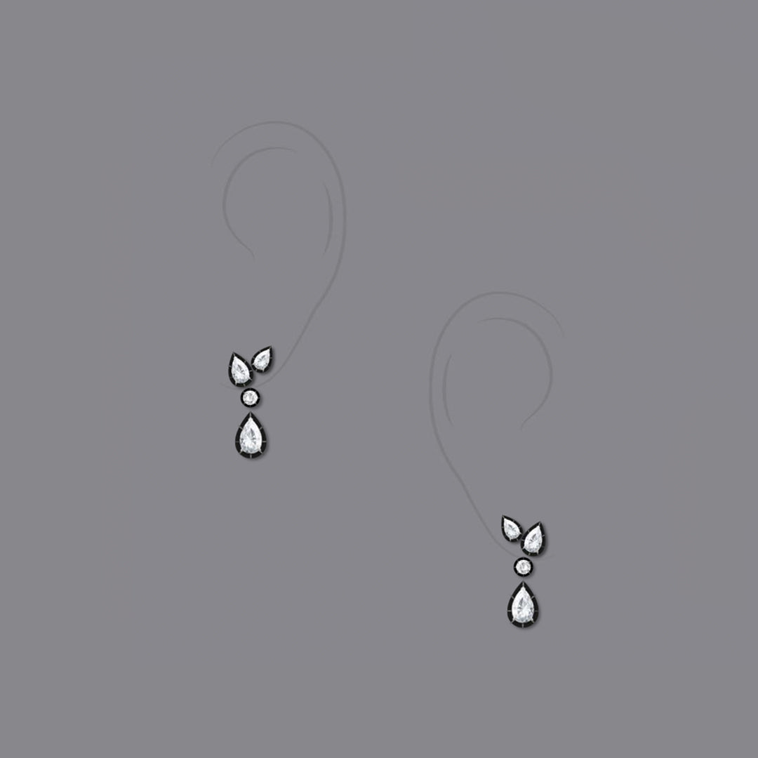 Madison Black Gold Diamond Drop Earrings