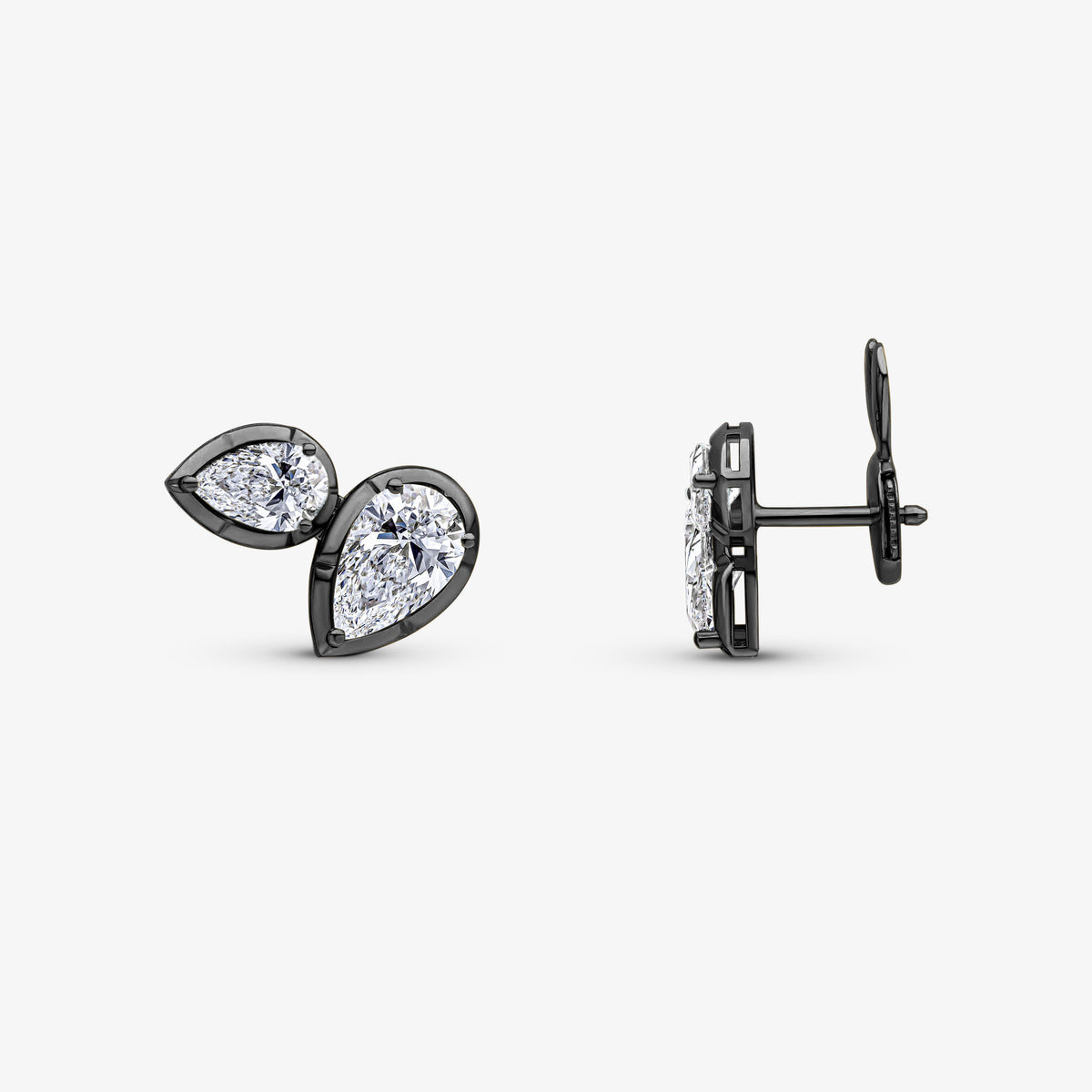 Madison Black Gold Diamond Drop Earrings