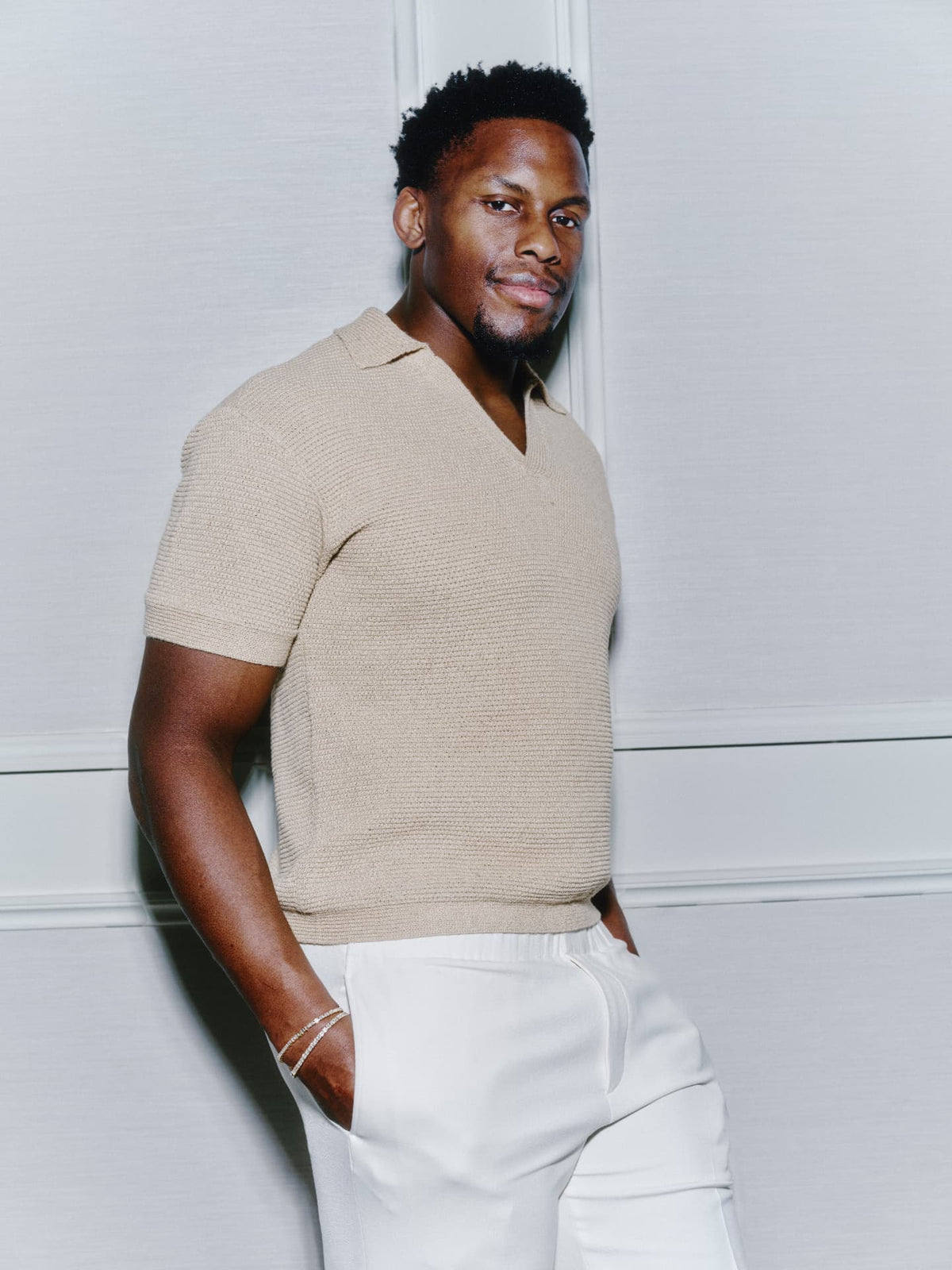 Maro Itoje wearing Astrea London